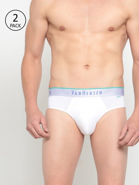 

Van Heusen Men Pack of 2 White Solid Briefs