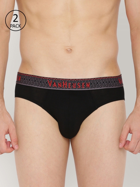 

Van Heusen Men Pack of 2 Black Solid Briefs 6985104
