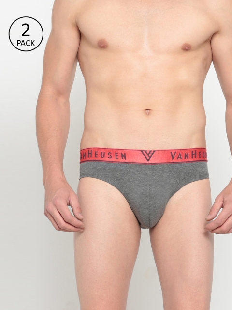 

Van Heusen Men Pack of 2 Charcoal Grey Solid Briefs 6968598