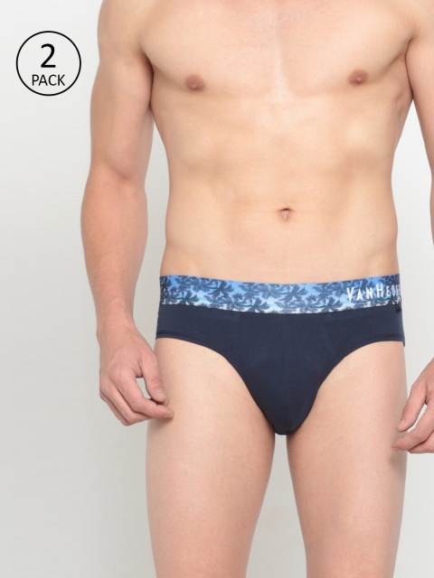 

Van Heusen Men Pack Of 2 Navy Blue Solid Briefs