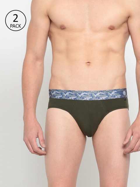 

Van Heusen Men Pack Of 2 Olive Green Solid Briefs