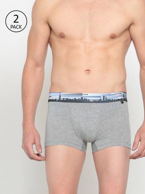 

Van Heusen Men Pack Of 2 Grey Melange Solid Trunks