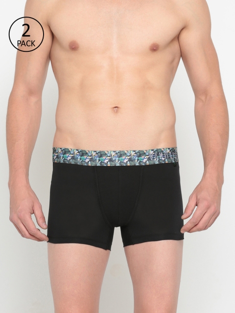 

Van Heusen Men Pack of 2 Black Solid Trunks