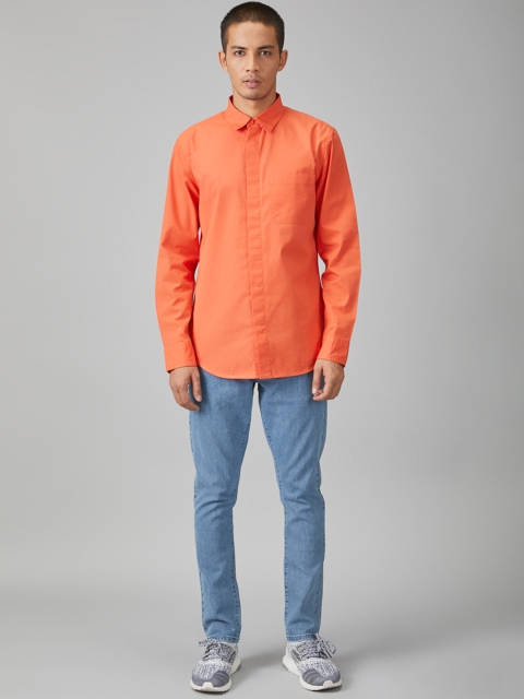 

Bhaane Men Orange Slim Fit Solid Casual Shirt