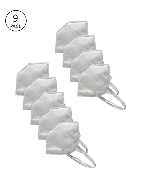 

Alcis Unisex White 9 Pcs Fabric 4 Ply Reusable N95 Mask