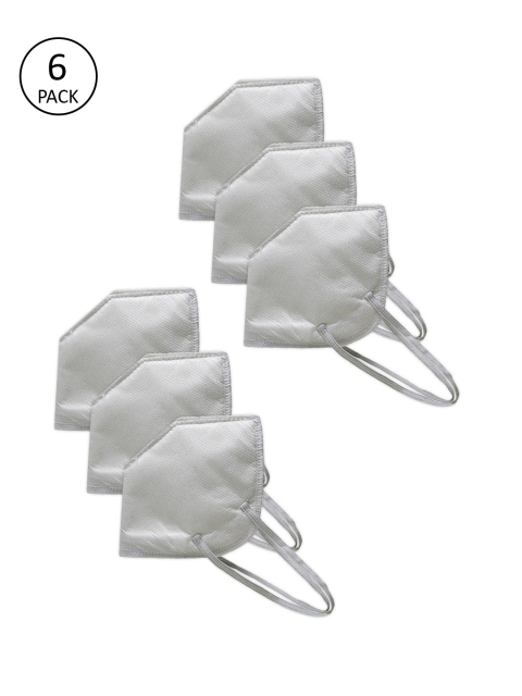 

Alcis Unisex White 6 Pcs Fabric 4 Ply Reusable N95 Mask