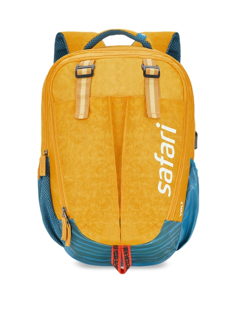 

Safari Unisex Yellow & Blue Brand Logo Backpack