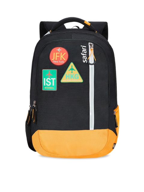 

Safari Unisex Black & Yellow Jetsetter Black Coloured Backpack