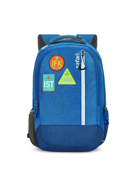 

Safari Unisex Blue Graphic Backpack with Rain Cover