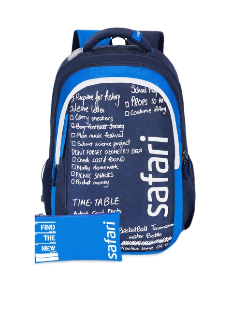 

Safari Unisex Blue Brand Logo Printed Chalkboard Backpack
