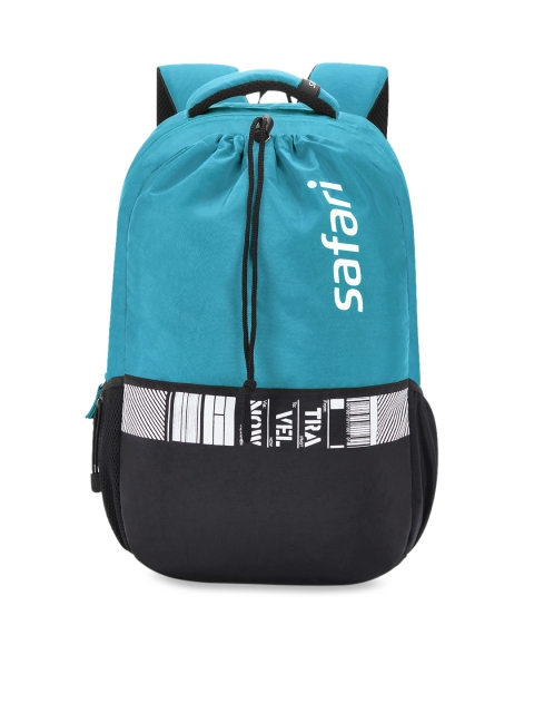 

Safari Unisex Blue & Black Colourblocked Backpack With Drawstring