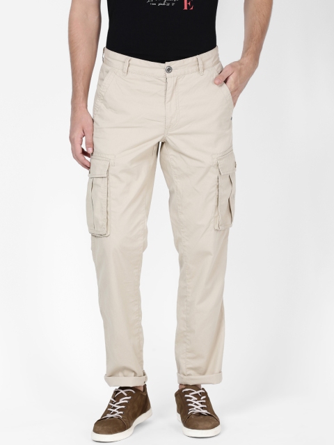 

t-base Men Off-White Regular Fit Solid Cargos