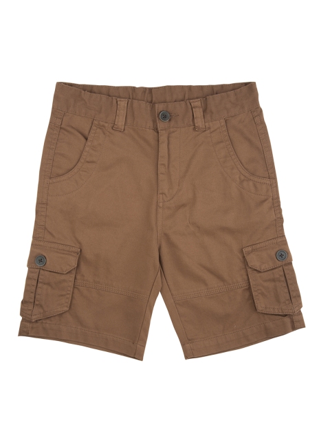 

Cherokee Boys Brown Solid Regular Fit Twill Cargo Shorts