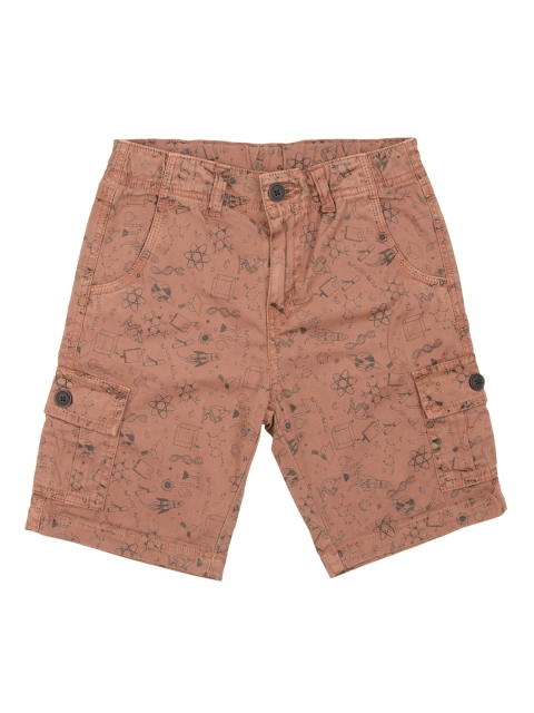 

Cherokee Boys Brown Printed Regular Fit Cargo Shorts