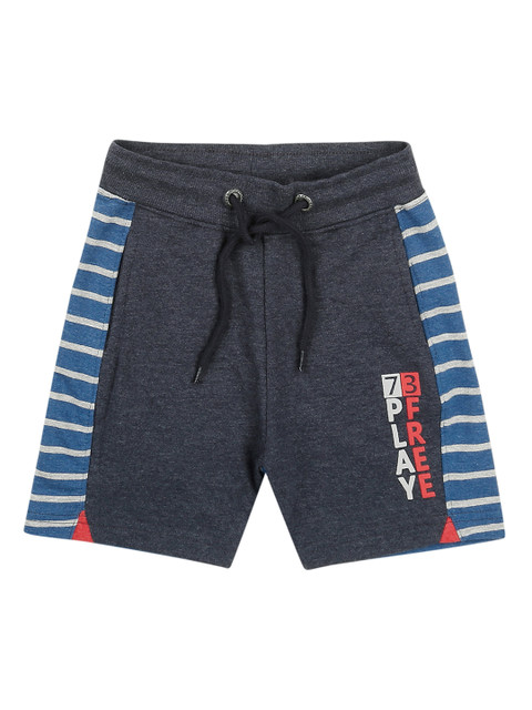 

Cherokee Boys Grey & Blue Striped Regular Fit Shorts