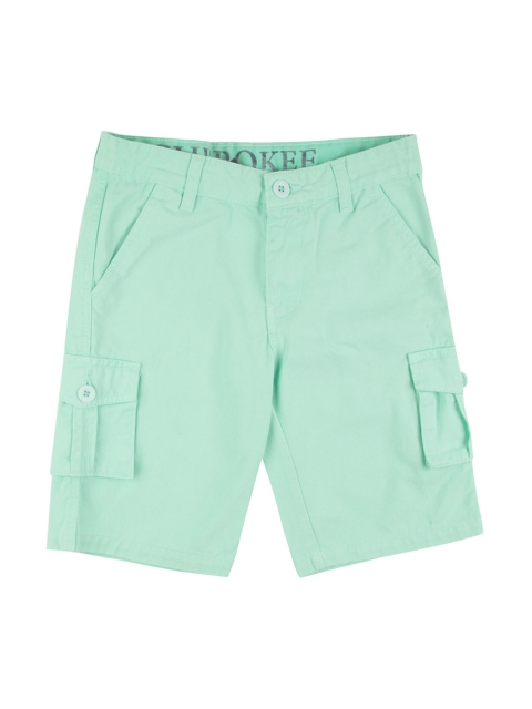 

Cherokee Boys Green Solid Regular Fit Cargo Shorts