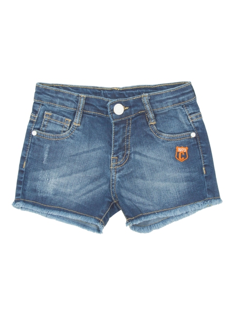 

Cherokee Girls Blue Solid Slim Fit Denim Shorts