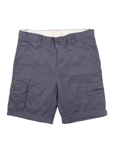 

Cherokee Boys Blue Solid Regular Fit Cargo Shorts