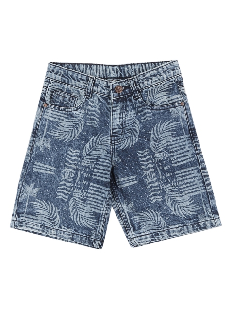 

Cherokee Boys Blue Printed Slim Fit Denim Shorts