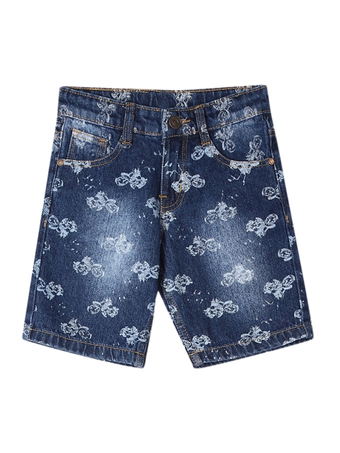 

Cherokee Boys Blue Printed Slim Fit Denim Shorts