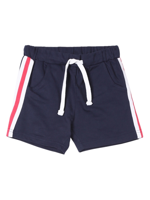 

Cherokee Girls Navy Blue Solid Regular Fit Regular Shorts with Side Stripes