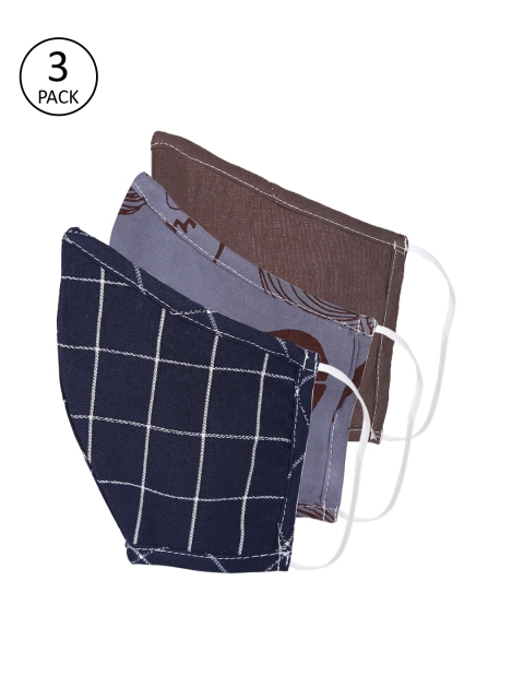 

Shakumbhari Unisex 3 Pcs 2-Ply Reusable Cloth Masks, Brown