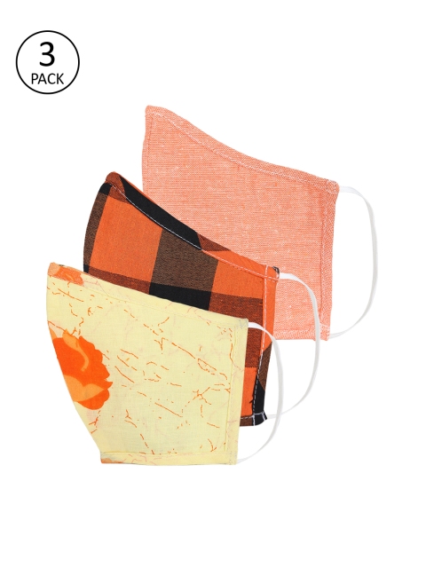 

Shakumbhari Unisex 3 Pcs 2-Ply Reusable Cloth Mask, Peach