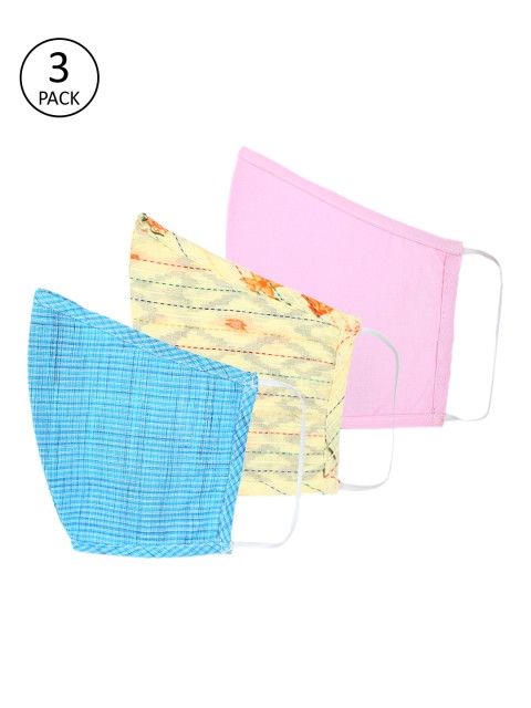 

Shakumbhari Unisex 3 Pcs 2-Ply Reusable Cloth Mask, Pink