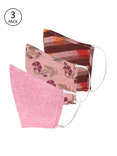 

Shakumbhari Unisex 3 Pcs 2-Ply Reusable Cloth Masks, Pink