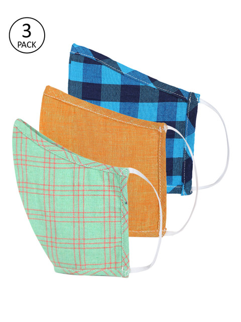 

Shakumbhari Unisex 3 Pcs 2-Ply Reusable Cloth Mask, Green