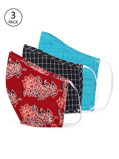 

Shakumbhari Unisex 3 Pcs 2-Ply Reusable Outdoor Fabric Masks, Red