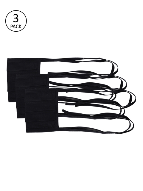 

Shakumbhari Unisex 3 Pcs Black Solid 3-Ply Reusable Cloth Masks