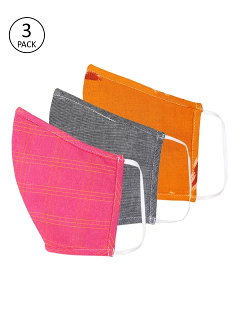 

Shakumbhari Unisex 3 Pcs 2-Ply Reusable Cloth Masks, Grey