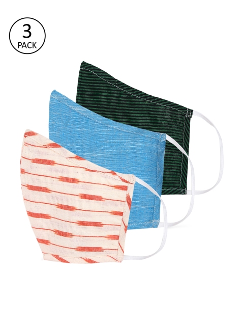 

Shakumbhari Unisex 3 Pcs 2-Ply Reusable Cloth Mask, Green