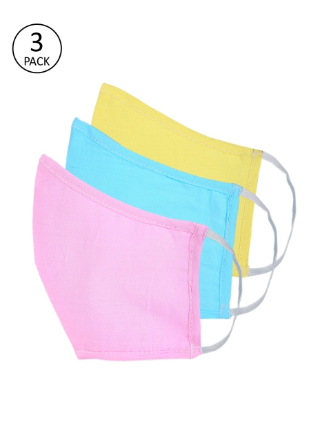 

Shakumbhari Unisex 3 Pcs 2-Ply Reusable Cloth Masks, Yellow