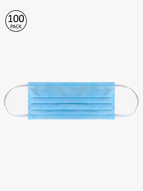 

Teakwood Leathers Unisex Blue 100 Pcs 3-Layer Disposable Masks