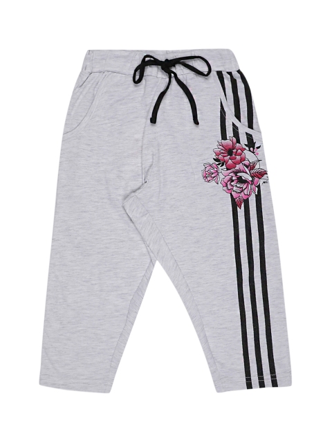 

Monte Carlo Girls Grey Melange & Black Striped Regular Fit Capris