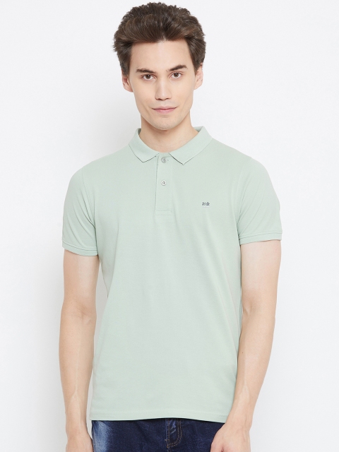 

Okane Men Green Solid Polo Collar T-shirt