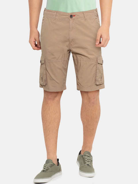 

Cherokee Men Beige Solid Slim Fit Cargo Shorts