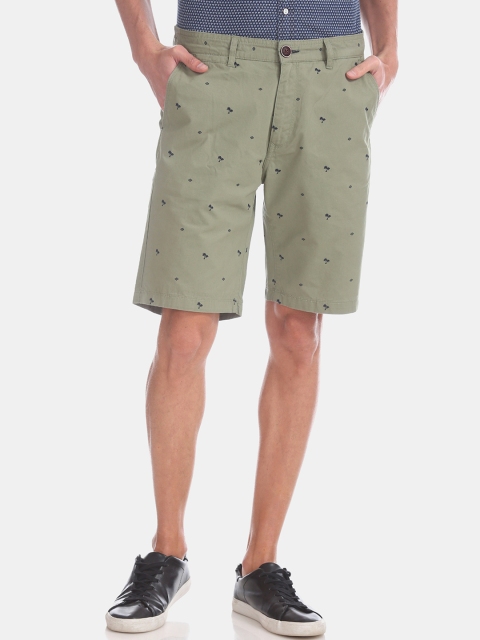 

Cherokee Men Green Printed Slim Fit Regular Shorts