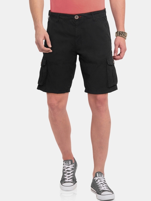 

Cherokee Men Black Solid Slim Fit Cargo Shorts