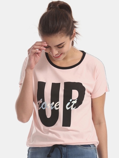 

Sugr Women Pink Printed Pure Cotton Top