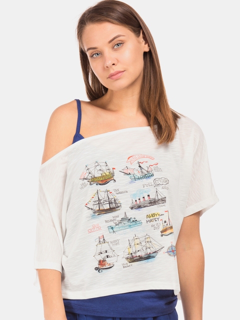 

Sugr Women White Printed Top