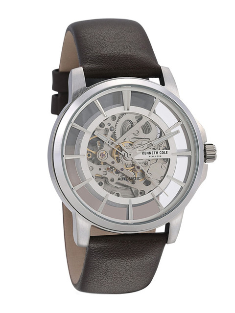 

Kenneth Cole Men Silver-Toned Skeleton Patterned Analogue Watch KC50227004MN