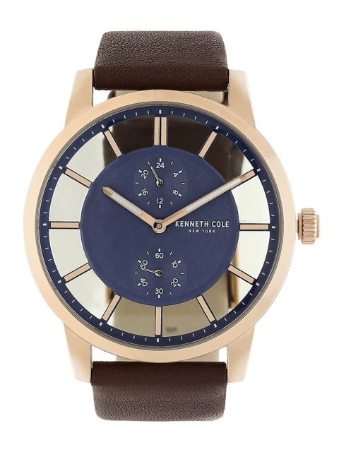 

Kenneth Cole Men Navy Blue & Brown Analogue Watch KC50570006MN