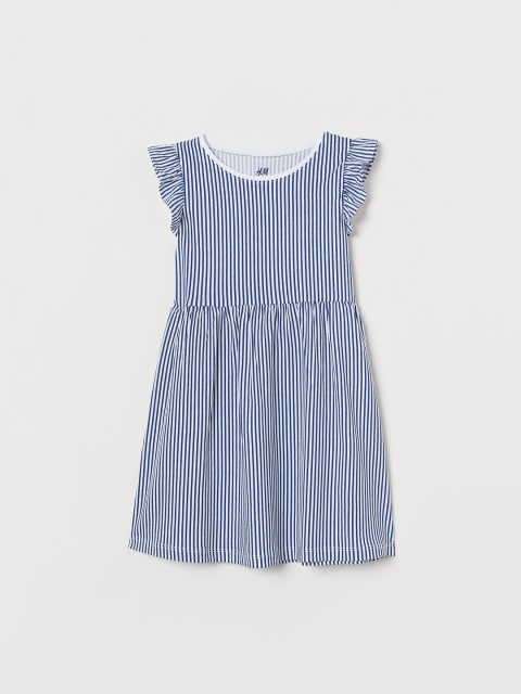 

H&M GIrls Blue & White Jersey Sustainable Dress