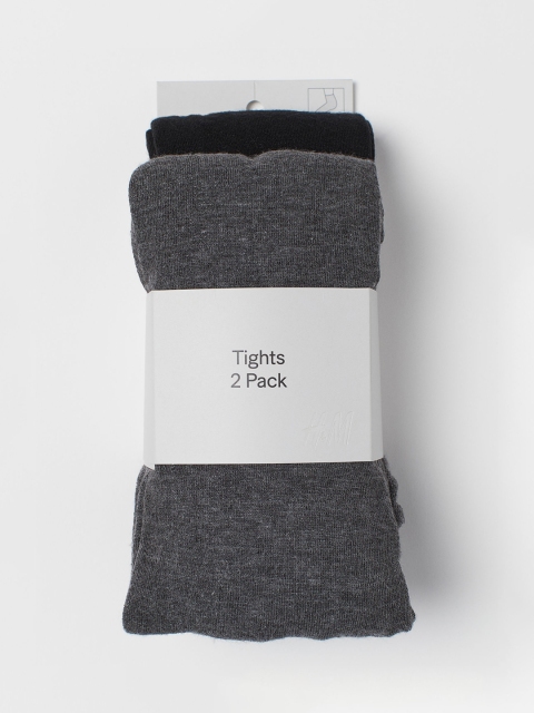 

H&M+ Women Black 2-Pack Tights