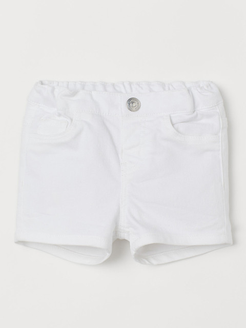 

H&M Girls White Solid Regular Fit Regular Twill Shorts