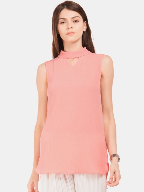 

Cherokee Women Coral Pink Solid Top
