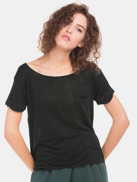 

Cherokee Women Black Solid High Low Top